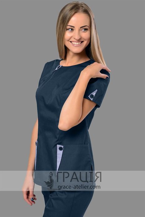 Женский хирургический костюм Водолей, тёмно-синий (020), 38