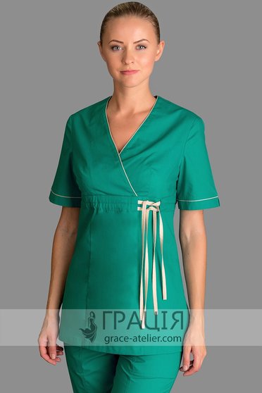Зеленый хирургический костюм Кувшинка, тёмный аквамарин (056), 38