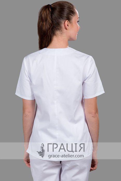 Белый хирургический костюм Спортивный, белый (007), 62