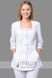 Белая медицинская блуза Тиффани с вышивкой, 38