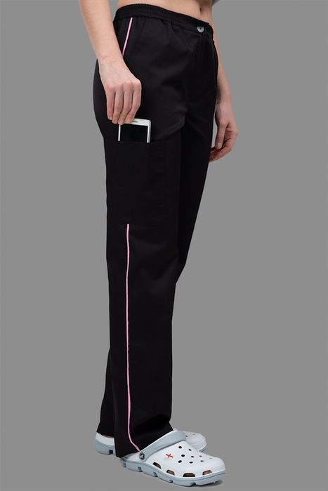 Стильный женский хирургический костюм Панда, принт (чорний), 38