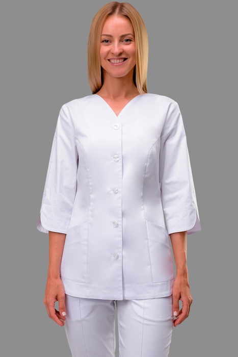 Медичний костюм Секвоя зі штанами-капрі, білий (301), 38