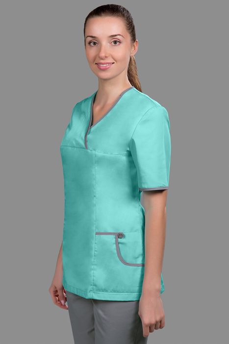 Хирургический женский костюм Анжелика, аквамарин (011), 50