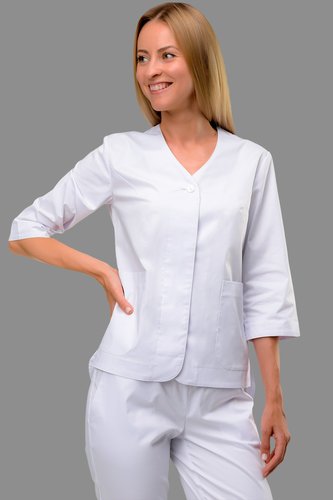 Стрейчевый медицинский костюм Колижанка, белый (301), 38