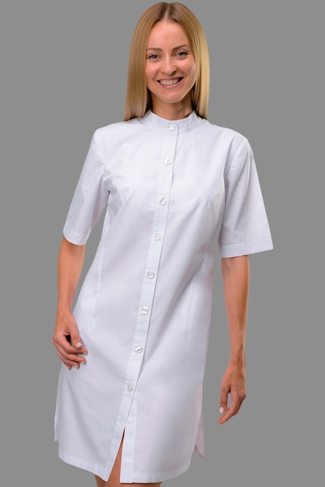 Cherokee WorkWear White Zip Front Nurse Uniform Dress-4501