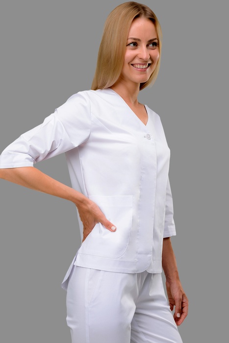 Стрейчевий медичний костюм Коліжанка, білий (301), 38