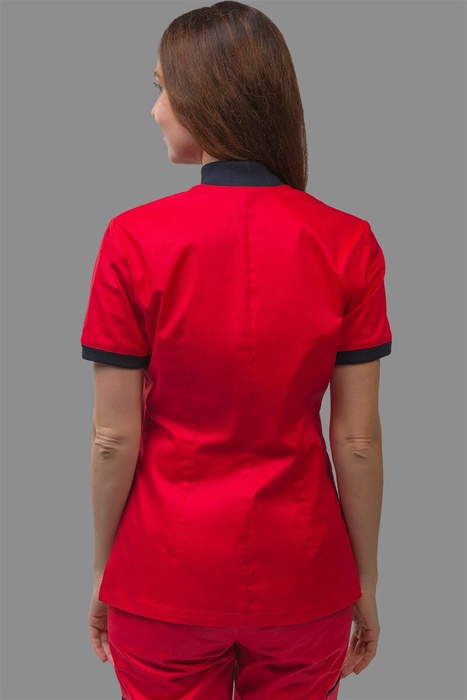 Хірургічний стрейчевий костюм Малібу, червоний (302), 38