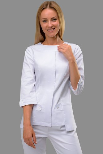 Белый медицинский костюм Пастель, белый (301), 38, стрейчевая