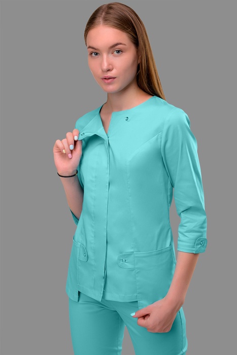 Медична блуза Пастель стрейчева, аквамарин (308), 38