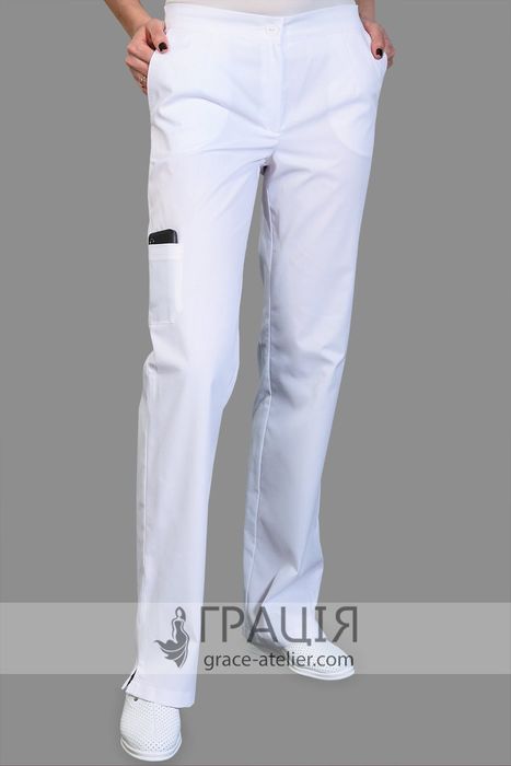 Белые женские медицинские брюки Сакура, 52