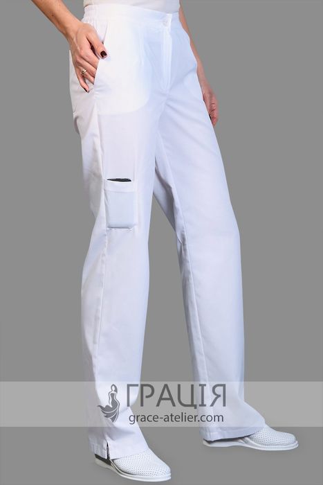 Белые женские медицинские брюки Сакура, 56
