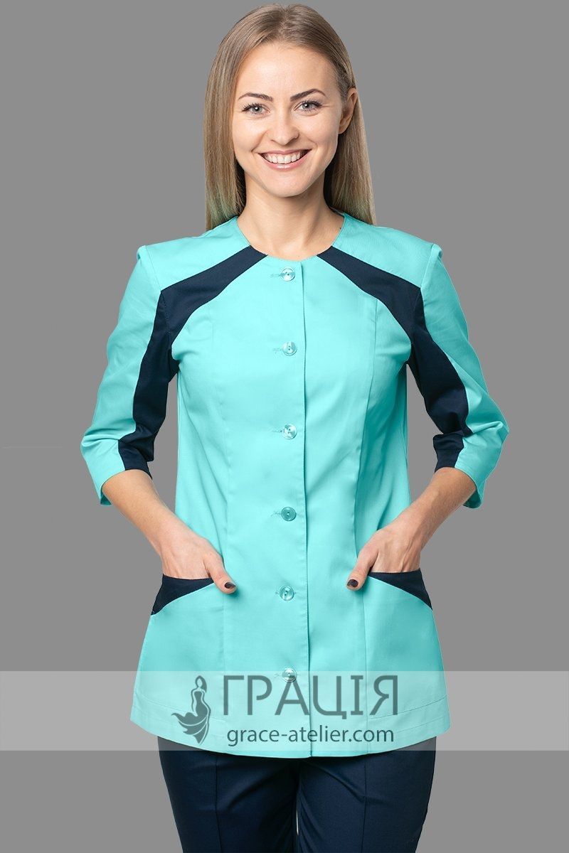 Медкостюм Домініка, аквамарин (011), 46, сумішева