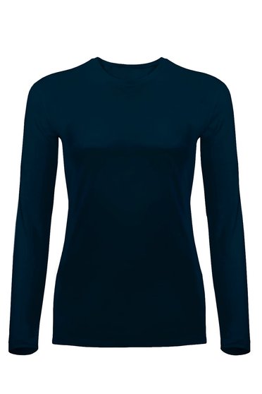 Женская футболка с рукавом темно-синяя, S