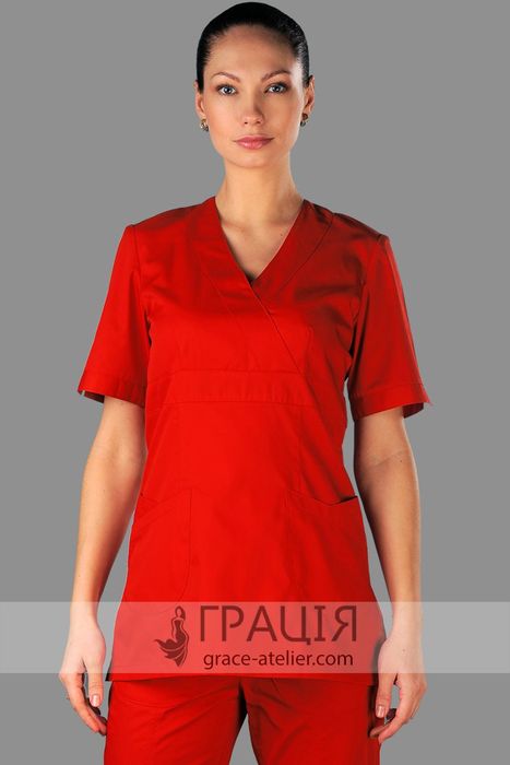 Красный хирургический костюм Амазонка, красный (002), 42