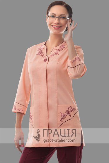 Медкостюм Вишуканий, персиковий (037), 48, сумішева