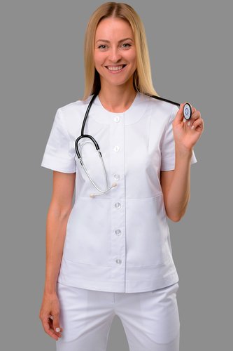 Белый медицинский костюм Дакота, белый (301), 38, стрейчевая
