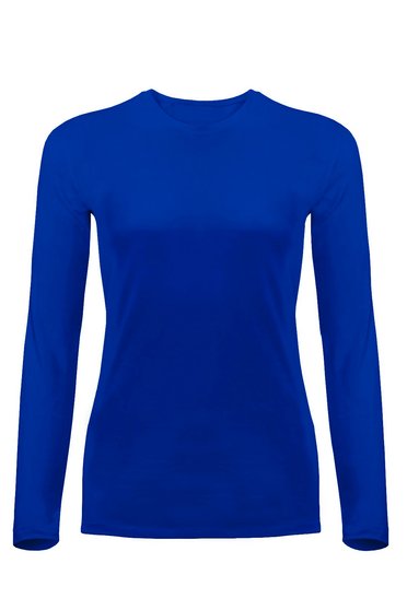 Жіноча футболка з рукавом синя, S