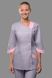 Медицинский костюм Клео, серый металлик (041), отделка розовый (003), 38