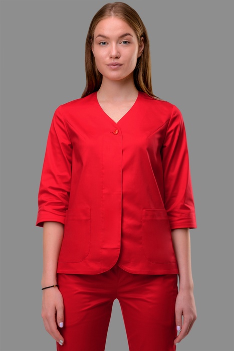 Стрейчевий медичний костюм Коліжанка, червоний (302), 38