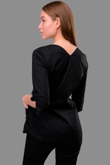 Медичний костюм Секвоя зі штанами-капрі, чорний (309), 38