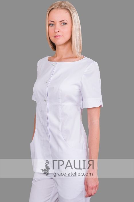 Біла медична блуза Тіана, 42