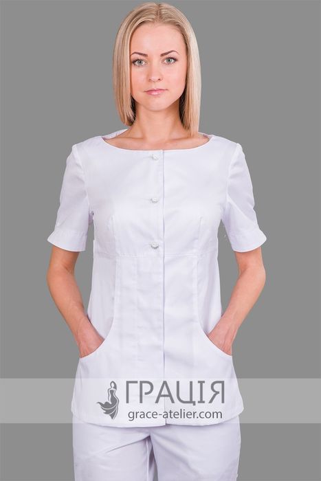 Біла медична блуза Тіана, 42